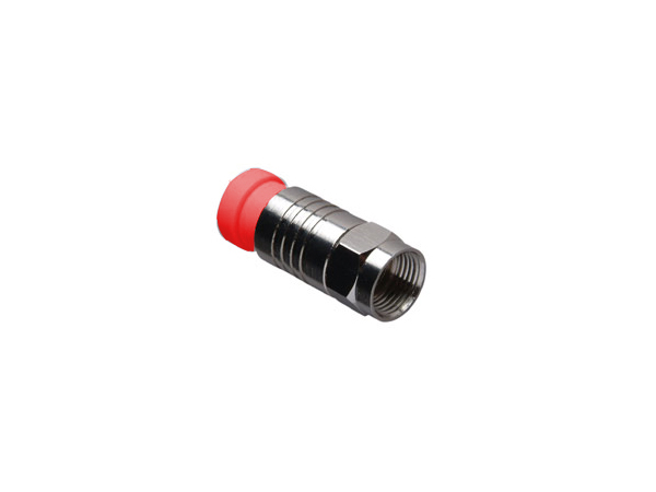 30-1600 Datacomm F Type Compression Connector Weatherproof with O-Ring RG59U Red Barrel