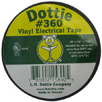 360RED L.H. Dottie 3/4" X 60' Color Coding PVC Tape - Red