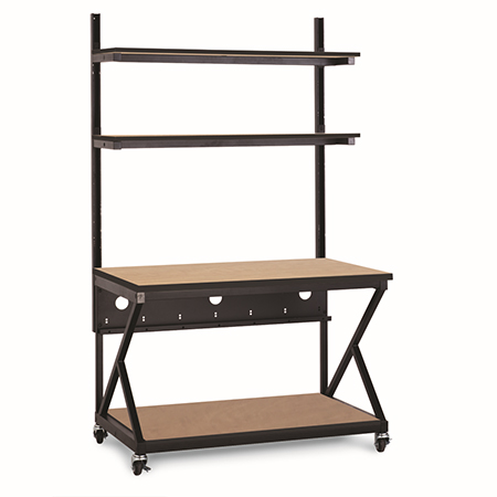 [DISCONTINUED] 5000-3-202-48 Kendall Howard 48 inch Performance Work Bench with Full Bottom Shelf - Caramel Apple