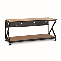 [DISCONTINUED] 5000-3-302-72 Kendall Howard 72 inch Performance Work Bench with Full Bottom Shelf No Upper Shelving - Caramel Apple
