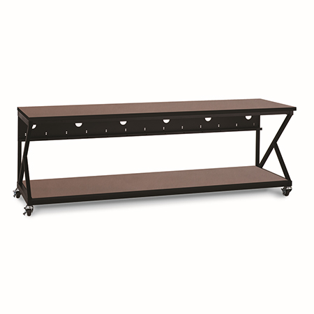[DISCONTINUED] 5000-3-303-96 Kendall Howard 96 inch Performance Work Bench with Full Bottom Shelf No Upper Shelving - Serene Cherry