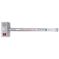710WP-US28 Alarm Lock Weather-Resistant Alarmed Panic Lock - 36" Bar 2-Minute Auto Re-Set - Clear Anodized Aluminum Finish