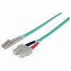 750912 Intellinet Fiber Optic Patch Cable Duplex - Multimode LC/SC - OM3 - 3.0 Feet - Aqua