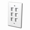 Show product details for 820006 Vanco Wall Plates Keystone 6 Port Ivory