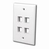 Show product details for 820104 Vanco Wall Plates Keystone 4 Port White