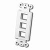 Show product details for 820313 Vanco Wall Plate Keystone Decor 3 Port - Ivory