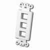 Show product details for 820323 Vanco Wall Plate Keystone Decor 3 Port - White