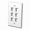Show product details for 823956 Vanco Wall Plates Keystone 6 Port Almond