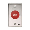 908-RE-MA x 32D Dormakaba Rutherford Controls Exit Symbol Maintained Action Mushroom Button - Brushed Stainless Steel Faceplate - Red Cap