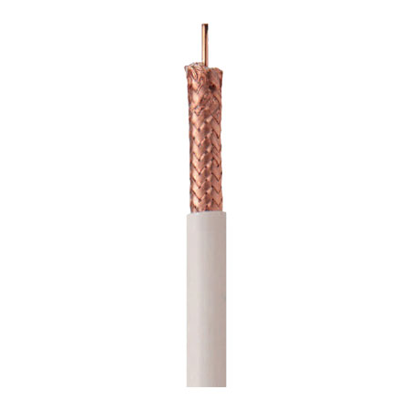921003-46-01 Coleman Cable 18 AWG Shielded Solid Bare Copper RG6/U CL2P Plenum CCTV Coaxial Cable - 1000' Pull Box - White