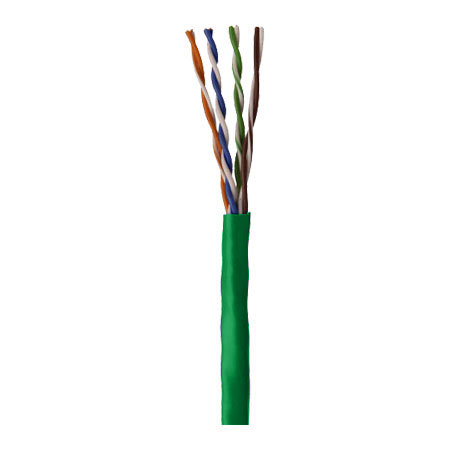 966956-16-05 Coleman Cable 24 AWG 4 Pair Unshielded Twisted Pairs (UTP) Solid Bare Copper CMP Cat5e Plenum Network Cable - 1000' Pull Box - Green
