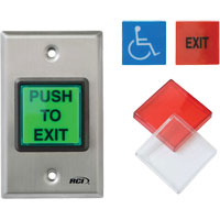 972-L-ES-MO X 32D Dormakaba Rutherford Controls All-In-One Illuminated LED Pushbutton 2.75" x 4.5"