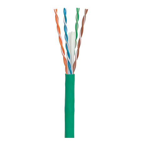 977964-16-05 Coleman Cable 23 AWG 4 Unshielded Twisted Pairs (UTP) Solid Bare Copper CMP Plenum Cat6 Network Cable - 1000' Pull Box - Green