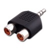 Vanco 3.5 mm Stereo Plug to (2) RCA Female Jacks Adapter