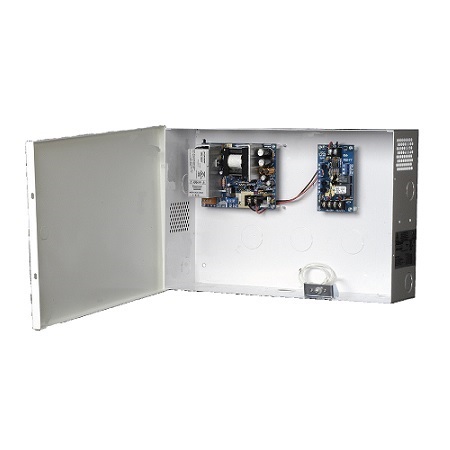 APS-2004C Alarm Controls 2 Amp Access Control Power Supply 12/24VDC with PD4C Power Distribution Module in UL Listed 14" L x 14" W x 4.75" D Enclosure