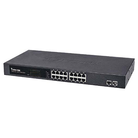 [DISCONTINUED] AW-FGT-180A-250 Vivotek Unmanaged PoE Switch 16 Ports + 2 Ports GE Combo Switch - 250W