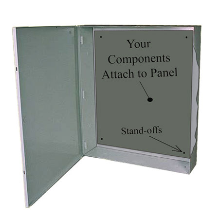 BW-103BP Mier NEMA Type 1 Indoor 24" W x 30" H x 6" D Metal Electrical Enclosure - Gray w/ Internal Removable 22" W x 28" H Back Panel
