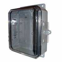 BW-L863C Mier UL Listed NEMA Rated Outdoor 8" H x 6" W x 3" D Polycarbonate Electrical Enclosure - Gray - Clear Door