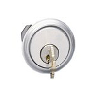 CER-KD Alarm Lock Rim Cylinder for Outside & Inside Key Control - Solid Brass Body Satin Chrome Face - Key Different