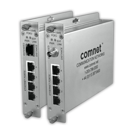 CLFE4Plus1SMSPOEU Comnet 4 Port 10/100 Mbps Ethernet Self-Managed Switch with PoE+ with UTP Copper Line Uplink Port