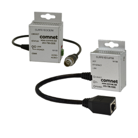CLRFE1EOCP-M Comnet Miniature Copper Line Single Channel Ethernet over COAX PoE Powered