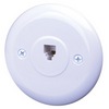 Show product details for CMCJ4W Vanco Wall Plate Phone Jack Round White