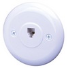Show product details for CMCJ4 Vanco Wall Plate Phone Jack Round Ivory