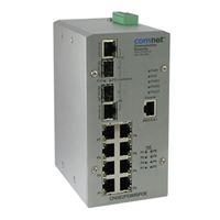 [DISCONTINUED] CNGE2FE8MSPOE Comnet 2 Port 1000Mbps + 8 Port 100Mbps Managed Switch, Power Over Ethernet, Power Supply PS48VDC-5A recommended and sold seperately