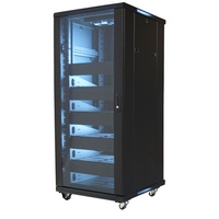 EREN-27 VMP 27U Floor Cabinets With 5 Shelves & Blanks - 2 Fans
