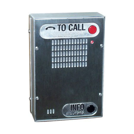 ETP-402CV Talk-A-Phone ADA Compliant Hands-Free Indoor/Outdoor Surface Mounted 2-Button "TO CALL" & "INFO" Phone with Voice Location Identifier"