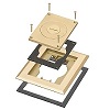 Show product details for FLBC8513MB Arlington Industries Single Gang Frame and Cover with Furniture Feed Insert - Brass