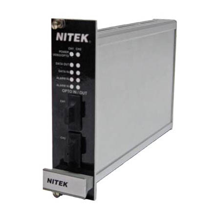 FTS324104R00 Nitek Fiber Optic 2 Channel Rack Mount Video Transmitter + Bi-directional Data & Aux Comm 1310/1550nm