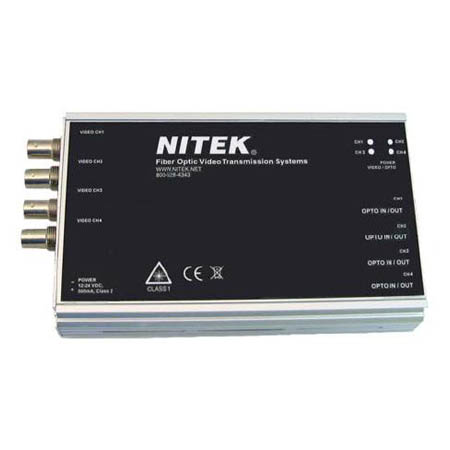 FTS541000S00 Nitek Fiber Optic 4 Channel Multiplexed Standalone Video Transmitter