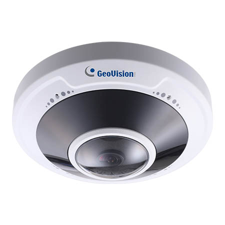GV-FER5702 Geovision 1.4mm 30FPS @ 5MP Outdoor IR Day/Night WDR Fisheye Panoramic IP Security Camera 12VDC/PoE