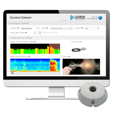 LE-830-SW Louroe Electronics Gunshot Detector Server Based Option of Analytics Software for Gunshot and Two-Years of Software Assurance