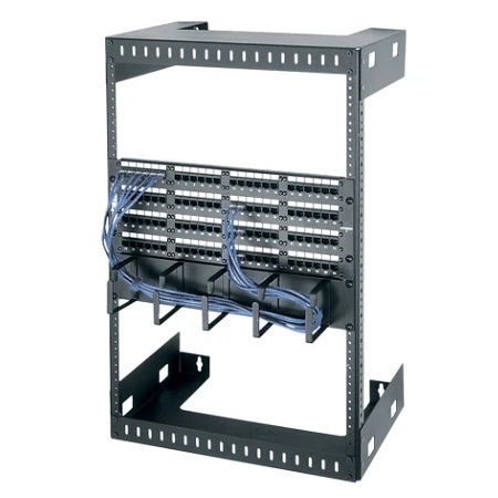 WM-8-18 Middle Atlantic 8 Space (14 Inch), Wall Mount Relay Rack, 18 Inch Deep, Black Finish
