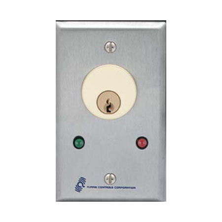 MCK-6-2 Alarm Controls SPDT Alternate Switch - Single Gang Stainless Steel Wall Plate with Green and Red LEDs