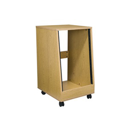 OSR16 Middle Atlantic 16 Space ( 28 Inch ) Oak Sloped Studio Rack with Casters
