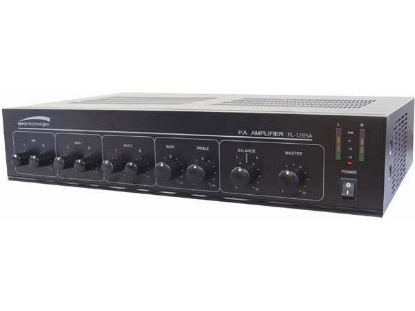 [DISCONTINUED] PL120SA Speco Technologies 120 Watt 70V Stereo Amplifier (60 Watts x 2 Channels)