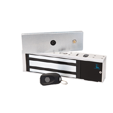 PM1200SLBI40 Alarm Lock Power Magnet - 1200lb Magnetic Lock Field Selectable 12/24v DC for Double Doors - L.E.D. Indicator & Door Bond Sensor - Dark Bronze Finish