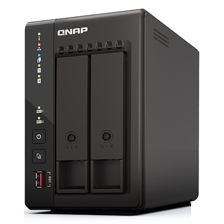 QVP-21C-US QNAP 2-Bay Desktop NAS 2.6 GHz Intel Celeron J6412 4-core/4-thread 8GB RAM - No HDD