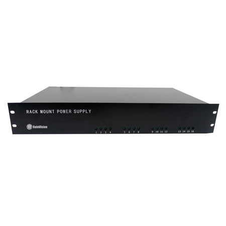 RMPS12VDC16-20 Rainvision 16 Channel 12VDC 20 Amp Rack Mounted 1.5U Distributed Power Supply