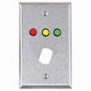 RP-34 Alarm Controls Single Gang Stainless Steel Wall Plate with 1/4" Red Yellow Green LEDs and 3/4" "D" Hole for Medeco Lock