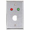 [DISCONTINUED] RPX-189 Alarm Controls Single Gang Stainless Steel Wall Plate with 1/4" Red and Green LEDs and 3/4" "D" Hole for Ace Lock
