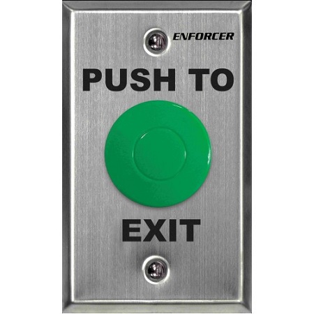 SD-7201GC-PEQ Seco-Larm Green Button Single-Gang Request-To-Exit Plate