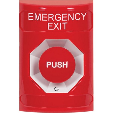 SS2001EX-EN STI Red No Cover Turn-to-Reset Stopper Station with EMERGENCY EXIT Label English