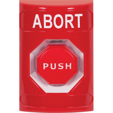 SS2002AB-EN STI Red No Cover Key-to-Reset (Illuminated) Stopper Station with ABORT Label English