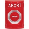 SS2004AB-EN STI Red No Cover Momentary Stopper Station with ABORT Label English