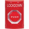 SS2005LD-EN STI Red No Cover Momentary (Illuminated) Stopper Station with LOCKDOWN Label English