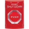 SS2009HV-EN STI Red No Cover Turn-to-Reset (Illuminated) Stopper Station with HVAC SHUT DOWN Label English